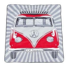 PICNIC BLANKET VW RED T1 DELUXE BUS