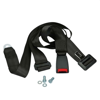 LAP BELT BLACK UNIVERSAL EXTRA LONG WITH E-MARK (EACH)