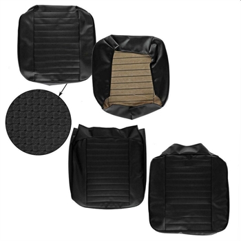 FRONT SEAT COVERS BLACK WALKTHROUGH BASKET WEAVE T2 07/67-07/72