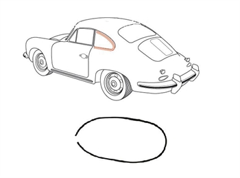 GUARNIZIONE VETRO LATERALE POSTERIORE DX/SX PORSCHE 356 COUPE'