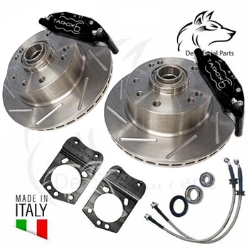 BRAKE DISC KIT FRONT VENTED GROOVED WITH TAROX CALIPERS FROM 65-