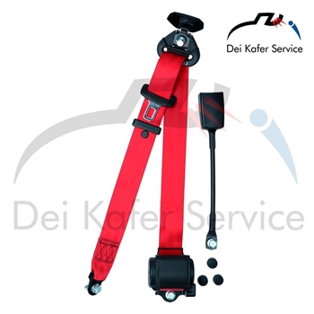 CINTURE DI SICUREZZA CON ARROTOLATORE UNIVERSALE ROSSE (2 PEZZI)
