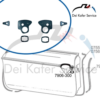 GUARNIZIONI MANIGLIE PORTE + SERRATURE DX+SX per Type 34 (2)