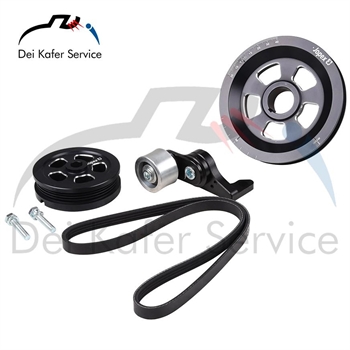 SET DI PULEGGE PER ALBERO MOTORE E ALTERNATORE, ALLUMINIO, NERO