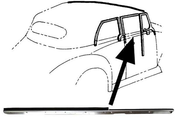 RASAVETRO ANTERIORE ESTERNO DX CROMATO CABRIO 08/65-07/79