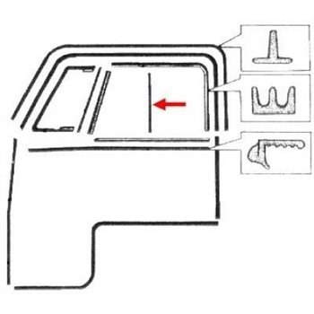GUARNIZIONI VERTICALI VETRO SCORREVOLE T1 ...07/67 (2)
