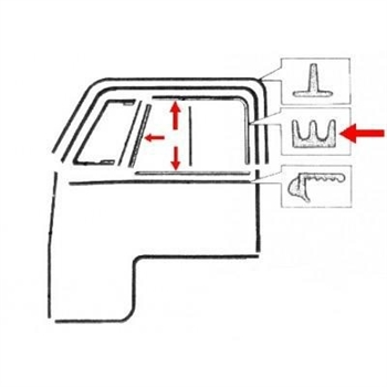 GUARNIZIONI VETRI PORTA DX/SX T1...07/67(6)