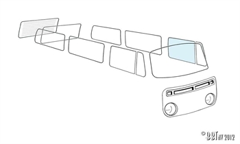 DOORWINDOW LEFT T2 08/67-07/79