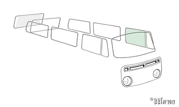 VETRO SCENDENTE PORTIERA SX T2 68-79 VERDE