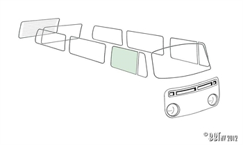 VETRO SCENDENTE PORTIERA DX T2 68-79 VERDE