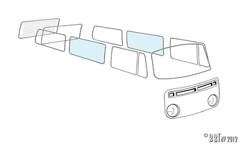 VETRO LATERALE CENTRALE FISSO DX/SX T2 08/67-07/79