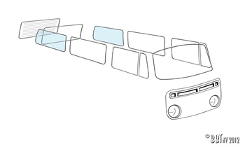 VETRO POSTERIORE LATERALE FISSO DX/SX T2 08/67-07/79